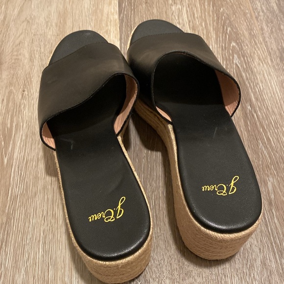 New J Crew Platform Women’s Black Slip On Sandals - Picture 6 of 10